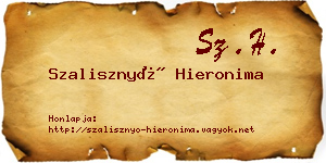 Szalisznyó Hieronima névjegykártya